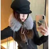 Bufanda Gruesa de Felpa Gris para Mujer, Protector de Cuello Cálido de Invierno, Cuello de Piel con un Toque de Lujo