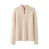Novedad de otoño e invierno en punto estilo chino Tang para mujer, top con cuello cheongsam, suéter de punto con cuello mao abotonado, jersey de cachemir básico