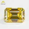 Piedras Sueltas de Moissanita Irregular de Color en Stock del Fabricante Corte Esmeralda Claridad Vvs Cara de Anillo Colgante de Anillo 18K