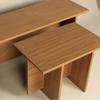 Mesa Esquinera Irregular de Madera Maciza, Mesa Auxiliar Retro Minimalista para Cafetería y Sala de Estar, Mesita de Noche Estilo Vintage