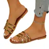 Sandalias planas de mujer tipo slip-on extragrandes, nuevo estilo verano 2026, chanclas de playa con remaches retro