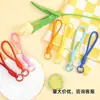 Llavero de Peluche de Cuerda Tejida a Mano de Color Sólido Lanyard Corto Portátil para Teléfono Colgante Decorativo para Bolso