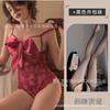Bata de Noche Sexy Talla Extra Grande, Ropa de Dormir sin Espalda de Encaje con Aros que Realza Bustos Pequeños, Atractivo Diseño de Moño