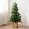Árbol de Navidad nevado 100% PE de 60 cm/90 cm, decoración de escritorio para el hogar, exportado a Corea, árbol de maceta de hierro nevado de PE