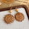 Pendientes de Paja Hechos a Mano Estilo Resort, Pendientes de Ratán con Ambiente de Playa Marina, Accesorios para Orejas Estilo Bohemio de Nicho