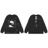 Camiseta de manga longa retro americana transfronteiriça ERD lavada com efeito desgastado com slogan "Mourning Rich Kid" para homens e mulheres
