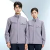 Conjunto de ropa de trabajo resistente al desgaste y a las arrugas para primavera y otoño, que incluye una chaqueta, para electricistas y trabajadores de fábrica, uniforme de trabajo de ingeniería de manga larga y ropa de trabajo protectora con logotipo