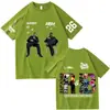 Camiseta de tamanho europeu transfronteiriça para o tour de Chris Brown e Usher 2026, para homens e mulheres, estilo Harajuku, manga curta, gola redonda, casual