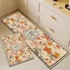 Tapete de Chão para Cozinha Estilo Nórdico Conjunto de Duas Peças de Lama Diatomácea, Tapete Doméstico Antiderrapante Absorvente de Água e Secagem Rápida, Absorve Água e Seca Rapidamente em 30 Segundos