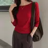 Comercio Exterior Ropa de Mujer Coreana Dongdaemun Sencilla Ajustada Manga Siete Camiseta 26 Principios de Otoño Dongdaemun Nuevo Estilo Mujer