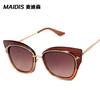 Gafas de Sol Jamie S30028 Estilo Europeo y Americano Dt Tamaño Grande para Mujer, Gafas de Sol Ojo de Gato Bicolor, Gafas Estilo Estrella Ojo de Gato Europeas y Americanas