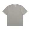 Camiseta de algodón puro de verano de 230 g para hombre, color liso, cuello redondo, manga corta, algodón peinado casual de alta resistencia, unisex, ajuste regular en los hombros
