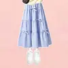 Nuevo Vestido de Pastel con Lazo Estilo Universitario de Verano para Niñas Mayores con Dulce Top Floral Tridimensional Set de Dos Piezas