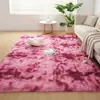 Alfombra Gruesa de Lana de Seda Tie-dye Cobertura Total para Sala de Estar Alfombra de Sofá Alfombra Larga de Pelo para Mesita de Noche de Dormitorio Otra Lana