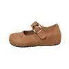Sapatos Mary Jane Retro de Camurça com Solado Grosso para Mulheres, Novo Estilo Outono 2025, Sapatos de Salto Alto Versáteis para Combinar com Saias, Sapatos Birkenstock