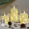 Luzes de Vela Digitais LED Cordão de Luz para Festa de Natal Enfeites para Restaurante Ocidental Vela Acrílica Decoração de Casamento com Copo