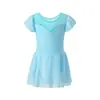 Vestido de Ballet para Niña de Manga Corta con Pedrería 2026 Otoño Nueva Llegada Ropa de Baile para Práctica de Exámenes de Niños Pequeños Ropa de Baile para Actuaciones Infantiles