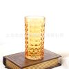 Vaso de vidrio de color diamante estilo europeo para beber, para uso doméstico, para jugo, para hotel, con boca recta, para hacer gárgaras, para bebidas frías, para té