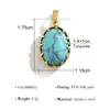 Colgante Retro Estrella Geométrica Piedra Natural Acero Inoxidable Turquesa Malaquita Accesorios de Nicho Transfronterizos DIY