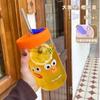 Copo de Vidro com Canudo para Expressões Divertidas, Copo com Canudo Resistente a Altas Temperaturas para Café com Leite, Copo Grande para Estudantes