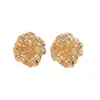 Pendientes Vintage Florales de Aleación, Chapados en Oro, Estilo Retro Tridimensional, Pendientes de Pétalos de Diseño Nicho para Mujer