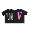 VLONE FOG Trendy Brand Big V Mother Logo Cherry Blossom Manga curta Esboço Bordado Lip Print Graffiti Print Camiseta