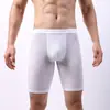 Ropa Interior Deportiva para Hombre, Anti-Rozaduras, Longitud Extendida, Piernas Anti-Rozaduras, Malla de Seda Hielo, Talla Grande, Transpirable, Secado Rápido, Brief Deportivo de Cintura Media