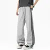 Pantalones Deportivos de Chándal para Hombre Tangkezher, de Primavera y Otoño, Nuevos, Casuales, de Pierna Recta, Versátiles, Estilo Americano, Caídos, Rayados, para Hombre, al por Mayor