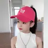 Sombrero de Sol con Protección Solar, Gorra de Béisbol para Niños y Padres, Gorra Bordada, Sombrero de Verano Transpirable para Cola de Caballo, Visera para Niñas