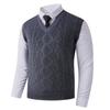 2025 Exportación Otoño e Invierno Nueva Tendencia de Moda para Hombre Cuello en V Jacquard Sin Mangas Juventud Casual Terciopelo Chaleco Chaleco