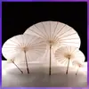 Paraguas de papel diy lacado flotante paraguas pequeño pintura niños blanco en blanco paraguas de papel de aceite al por mayor con patrón pigmento hecho a mano