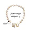 Pulsera Baroque Hebilla Ot Perla de Agua Dulce Irregular Exquisito Zircón Diseño de Colgante Abejita Pulsera de Temperamento