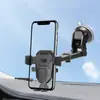 Soporte para teléfono de coche con bloqueo instantáneo, Apertura y cierre con una mano y un botón, Centro de gravedad mecánicamente estable, Ventosas nano que no dañarán su coche, Compatible con las rejillas de ventilación de varios modelos de coche