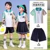 Roupa de classe para estudante do ensino fundamental, traje esportivo de manga curta para o verão, estilo faculdade verde, uniforme escolar de formatura, jardim de infância, roupas de verão para jardim