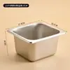 Recipiente de Porción de Acero Inoxidable Tienda de Té de Leche Caja de Porción Especial con Tapa Pieza de Fracción 1/6 Tapa abatible Cuadrada Caja de Mermelada