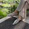 Novas Sandálias Femininas de Moda Verão Solado Plano Estilo Britânico Leve Retro Francês Couro Patente Original Couro Genuíno