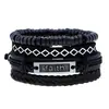 Nuevo traje de pulsera de cuero de cuatro piezas, estilo europeo y americano, pulsera tejida para hombre, joyería al por mayor