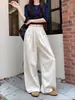Pantalones Casuales de Pierna Ancha con Cordón para Mujer, Nuevo Estilo Otoño e Invierno 2026, Forro Polar, Cintura Alta, Pierna Recta Holgada, Largos hasta el Suelo, Pantalones Casuales
