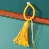 Anillo hebilla de borla de hilo de algodón estilo Xizang colorido, producto semiacabado hecho a mano para colgar en bolsos, colgar en el coche, colgante y accesorio, al por mayor en stock