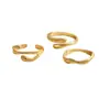 Anillo de Gota de Agua Irregular de Venta Caliente Transfronterizo Estilo Europeo y Americano Juego de 3 Piezas para Mujer, Joyería de Mano de Moda, Creativa, Simple y Exquisita