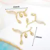Accesorios para pulseras, collares, joyería DIY versátiles y creativos, colgante geométrico con circonita de rhinestone microincrustada, chapado en cobre de oro real 18K
