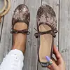 Sapatilhas de renda com laço e bico redondo, estilo europeu e americano, plus size, nova moda transfronteiriça, sapatilhas casuais da moda para combinar com vestidos