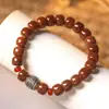 Pulsera de un solo círculo con cuentas de la suerte de Xizang, verde degradado creativo con efecto envejecido, Bodhi Yin literario, leche Mang Bodhi vintage, para hombres y mujeres
