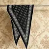 Lenço de Seda Twill com Padrão de Diamante, Versátil, para Mulheres, Seda de Amora, Lenço de Pescoço para o Dia a Dia de Luxo Leve, Coleção de Lenços Longos Estampados Vintage