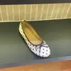Zapatos de Ballet Redondos de Satén con Lunares, Lazo, Juguetones y Lindos, para Mujer