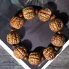 Pulsera de Cuentas Talladas de Palosanto Negro Finamente Tallado, Cuentas Budistas, Cuentas del Rosario, Pulsera de Nogal, Cadena Original de Cuentas de Madera de Nicho