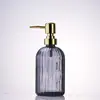 Botella de Lavado de Manos de Rayas Verticales de Alta Calidad, Vidrio Espeso, Botella Dispensadora Multifuncional para Loción y Gel de Ducha, Botella de Vidrio Resistente a la Humedad y al Calor
