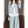 26 Cárdigan de punto con lazo de nuevo estilo para mujer, otoño e invierno, adelgazante, casual, suéter suave y cómodo, prenda exterior, top para mujer, imitación de dos piezas