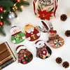 Conjunto Criativo de Faca e Garfo de Natal Desenho Animado Papai Noel Conjunto de Louças Bolsa de Armazenamento Suprimentos para Decoração de Festa de Feriado