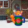 Especial Transfronterizo para Decoración de Jardín Navideño 1.5m Hombre de Jengibre Taza Modelo Inflable Hombre Viejo Inflable Muñeco de Nieve